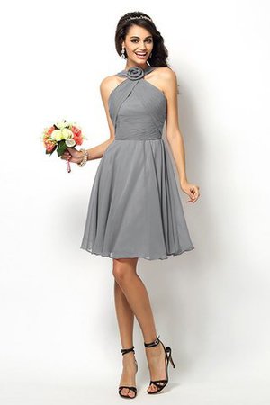 Robe demoiselle d'honneur naturel bref de col haut ligne a de princesse - Photo 27