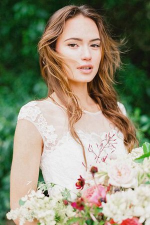 Vestido de Novia de Corte Recto de Encaje Adorno de Cremallera de Hasta la Rodilla - Foto 4