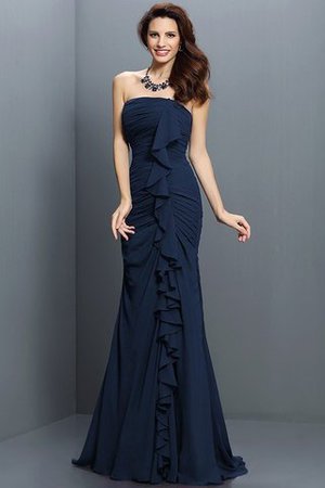 Meerjungfrau Stil Ärmelloses Chiffon Bodenlanges Brautjungfernkleid mit Empire Taille - Bild 10