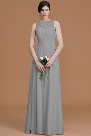 Gerüschtes Natürliche Taile Reißverschluss Bodenlanges Brautjungfernkleid aus Chiffon - Bild 34