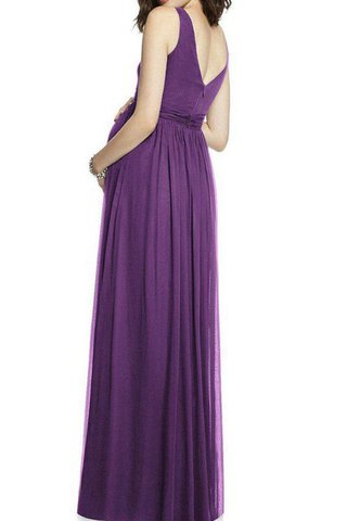 Gerüschtes langes bodenlanges Brautjungfernkleid aus Chiffon - Bild 2
