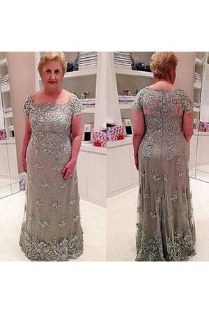 Empire Taille Spitze enges Reißverschluss Perlenbesetztes bodenlanges Brautmutterkleid - Bild 1