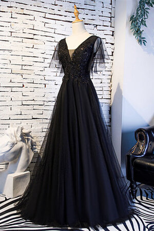 A-Linie Auffällig Satin Konservatives Romantisches Ballkleid - Bild 2