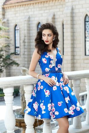 Satin Normale Taille Breiter Träger Spaghetti Träger Mini Cocktailkleid - Bild 4