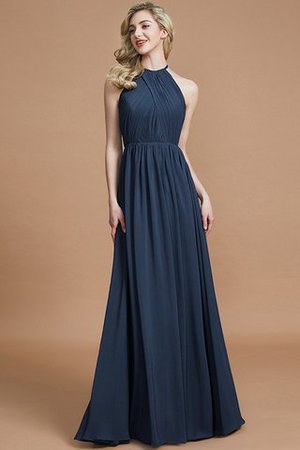 Robe demoiselle d'honneur naturel a-ligne manche nulle en chiffon de princesse - Photo 15