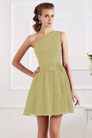 Abito da Damigella in Chiffon con Festone Naturale Senza Maniche con Piega - Foto 7