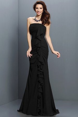Meerjungfrau Stil Ärmelloses Chiffon Bodenlanges Brautjungfernkleid mit Empire Taille - Bild 2