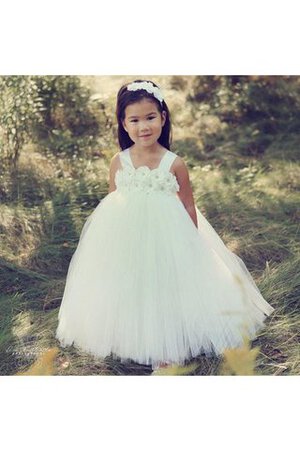 Robe de cortège enfant avec perle ceinture en étoffe avec fleurs avec sans manches avec ruban - Photo 1