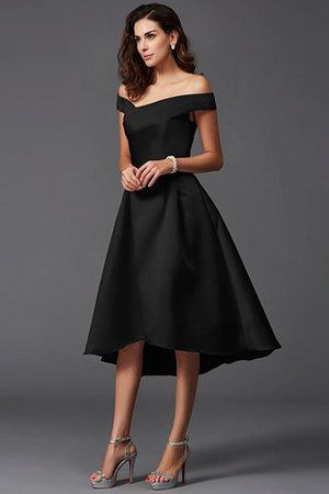 A Linie Schulterfrei Hoch Niedrig Rocklänge-asymmetrisches Mini Brautjungfernkleid - Bild 3