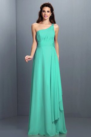 Ein Träger Ärmelloses Bodenlanges Anständiges Brautjungfernkleid mit Drapierung - Bild 15