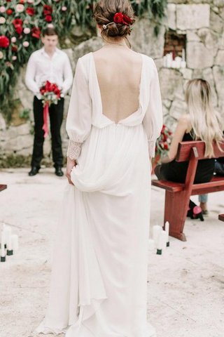 Robe de mariée simple femme branché ligne a a plage décolleté dans le dos - Photo 2