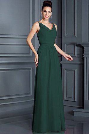 Robe demoiselle d'honneur longue de princesse en chiffon fermeutre eclair a-ligne - Photo 9