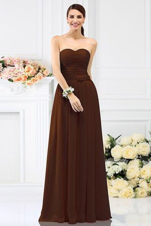Drapiertes Prinzessin A Linie Bodenlanges Brautjungfernkleid aus Chiffon - Bild 7