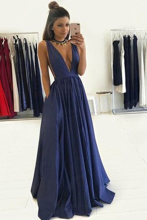 A Linie V-Ausschnitt Taft Bodenlanges Anständiges Abendkleid - Bild 1