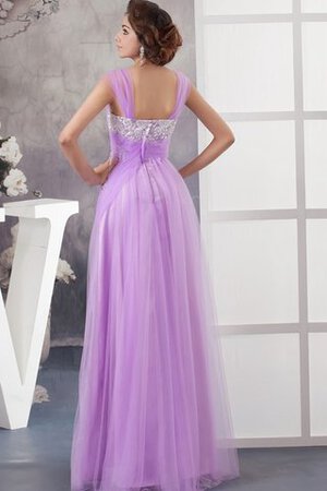 Robe de soirée long appliques bandouliere spaghetti textile en tulle - Photo 3