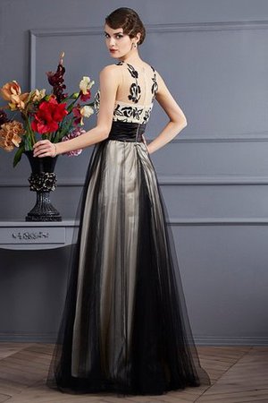 Robe de soirée naturel ligne a encolure ronde de princesse satin comme soie - Photo 2