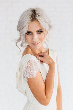 Abito da Sposa in pizzo con Manica Corte Romantico A Terra Cappellino Formale E Informale - Foto 4