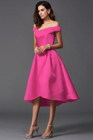 A Linie Schulterfrei Hoch Niedrig Rocklänge-asymmetrisches Mini Brautjungfernkleid - Bild 11
