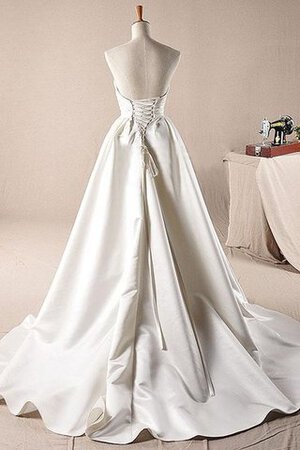 Abito da Sposa in pizzo con Increspature radiosa A Terra A-Line con Perline - Foto 3