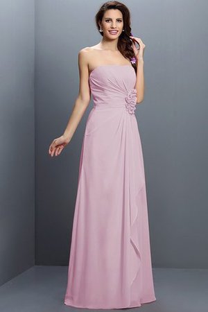 Robe demoiselle d'honneur longue de bustier avec zip avec fleurs en chiffon - Photo 21