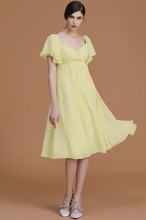 Vestido de Dama de Honor de Natural de Hasta la Rodilla de Manga corta de Cremallera - Foto 14