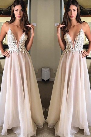 A-Line Normale Taille Auffällig Chiffon Prinzessin Abendkleid - Bild 1