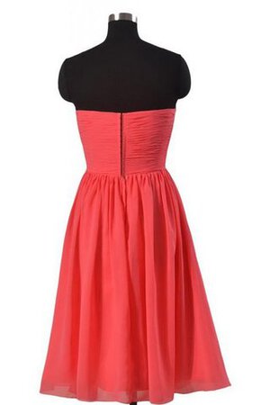 Natürliche Taile a linie Ärmellos mini Brautjungfernkleid mit Blume - Bild 4