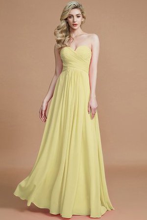 Natürliche Taile Prinzessin Bodenlanges Brautjungfernkleid ohne Ärmeln mit Herz-Ausschnitt - Bild 13