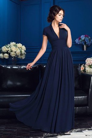 Reißverschluss Bodenlanges Anständiges Brautmutterkleid mit Applike aus Chiffon - Bild 3