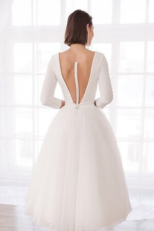 Normale Taille A-Line Bezaubernd Einfaches Brautkleid aus Satin - Bild 4