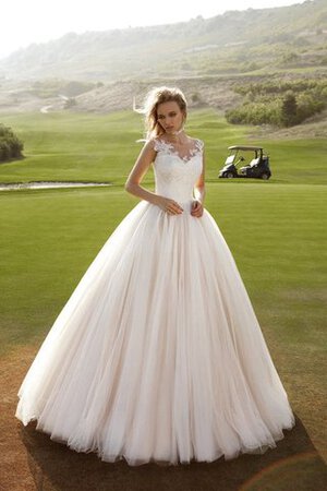 Robe de mariée naturel vintage appliques textile en tulle - Photo 1