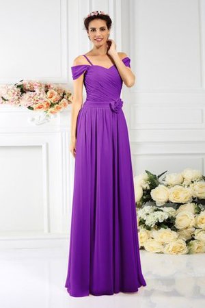 Chiffon Drapiertes Anständiges Bodenlanges Brautjungfernkleid mit Empire Taille - Bild 13