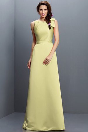 Robe demoiselle d'honneur longue en forme fermeutre eclair col en bateau en satin - Photo 7