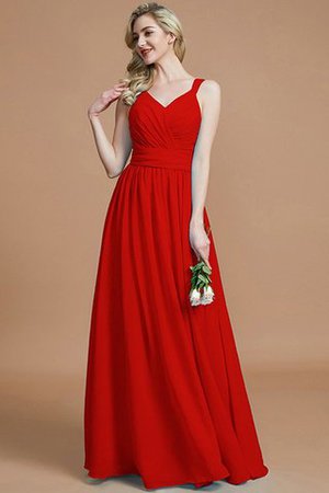 Abito da Damigella Senza Maniche Naturale in Chiffon Principessa A-Line - Foto 29