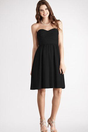 Robe demoiselle d'honneur bref en chiffon ruché col en forme de cœur - Photo 22
