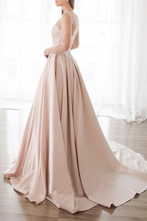 Robe de mariée voyant de traîne courte de col bateau couverture avec tulle humble - Photo 3