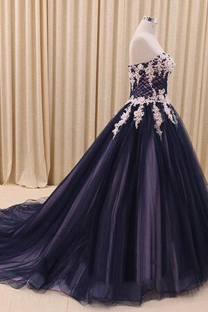Vestido de Quinceañeras de Corte Evasé de Hasta el suelo de Cordón de Escote Corazón - Foto 3