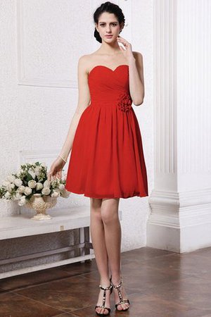 Chiffon Drapiertes Ärmelloses Mini Brautjungfernkleid mit Herz-Ausschnitt - Bild 23