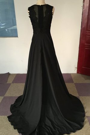 Chiffon Prinzessin A-Linie Satin Abendkleid ohne Ärmeln - Bild 2