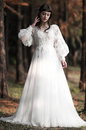 Robe de mariée ligne a avec perle fermeutre eclair fabuleux naturel - Photo 2