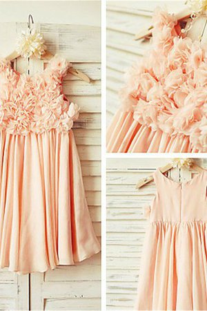 Robe de cortège enfant naturel bandouliere spaghetti de princesse ruché en chiffon - Photo 1