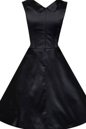 A Linie Satin Reißverschluss knielanges Cocktailkleid mit gekappten Ärmeln mit Empire Taille - Bild 2