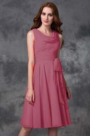 Abito da Damigella Naturale Principessa in Chiffon A-Line Cerniera - Foto 27