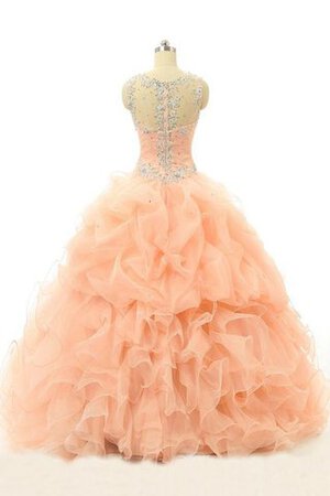 Abito Quinceanera A Terra in Organza in Chiffon in pizzo Buco Della Serratura Schiena radiosa - Foto 3