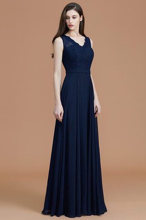 A Linie Prinzessin Normale Taille Ärmelloses Bodenlanges Brautjungfernkleid - Bild 6