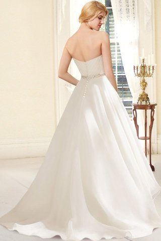 A linie Perlenbesetztes Strand extravagantes Brautkleid mit Knöpfen mit Herz-Ausschnitt - Bild 2
