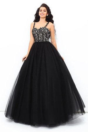 Duchesse-Linie Breiter Träger Anständiges Bodenlanges Quinceanera Kleid mit Applikation - Bild 4