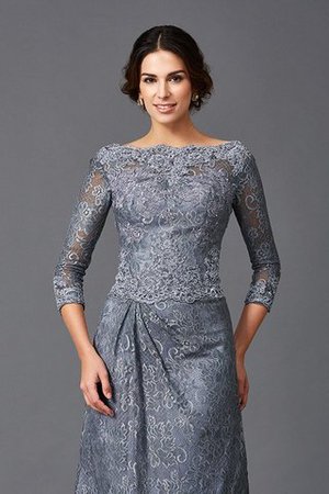 Robe mère de mariée naturel longue avec décoration dentelle ligne a en 3/4 manche - Photo 7