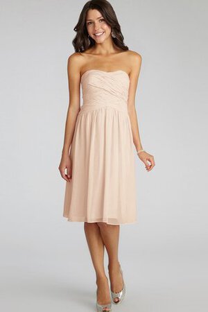 Chiffon trägerloser Ausschnitt gerüschtes mini Brautjungfernkleid mit kreuz - Bild 5