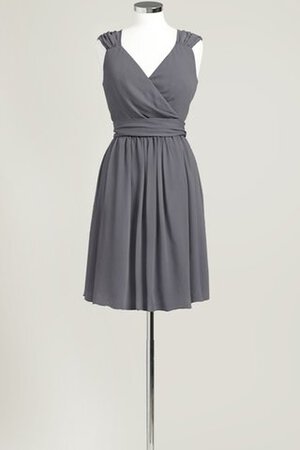 Robe demoiselle d'honneur bref v encolure avec sans manches ligne a - Photo 11